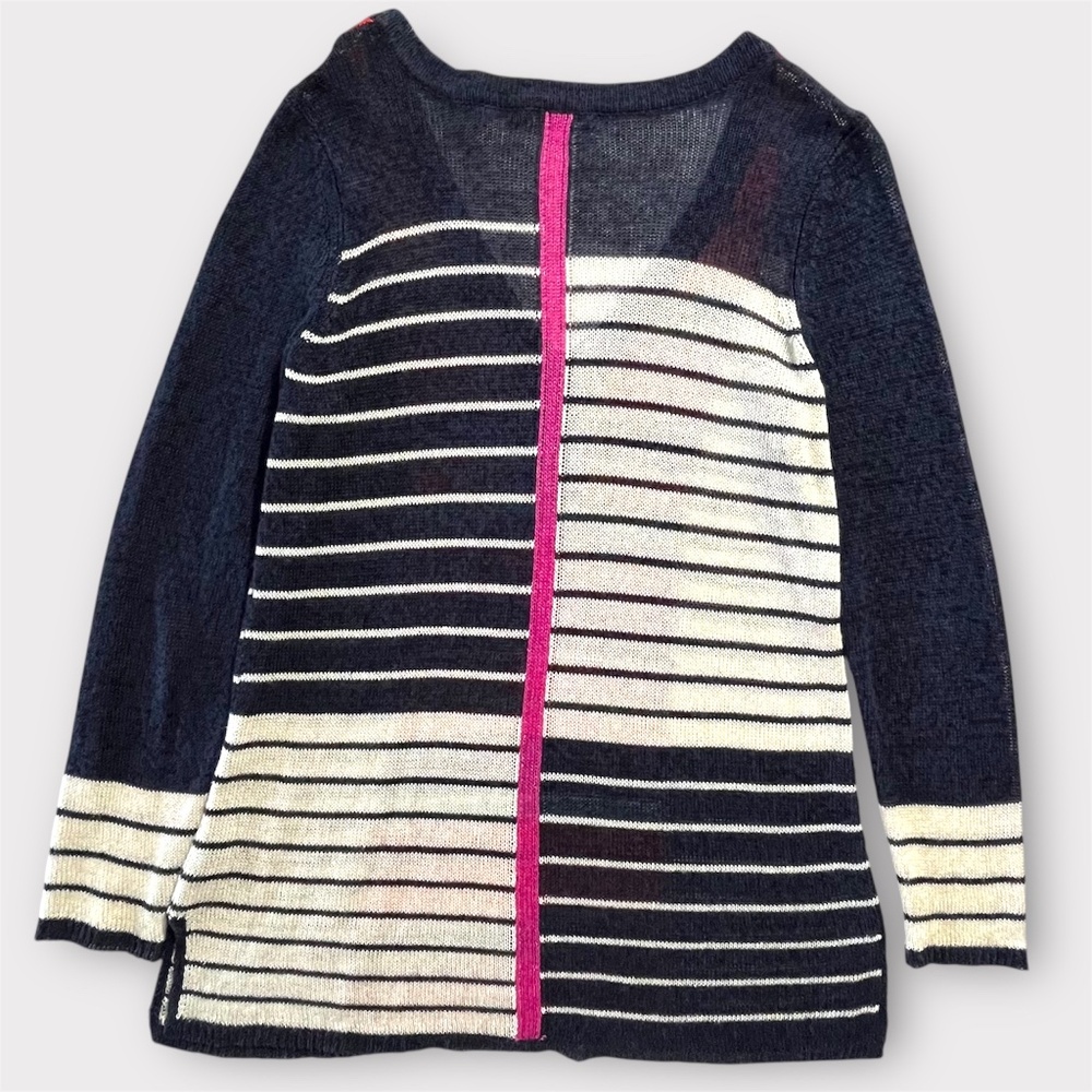 NIC+ZOE “Highline” Linen Blend Striped Tunic Top - Picture 3 of 11